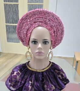 Velvet Sequence Headtie/lilac