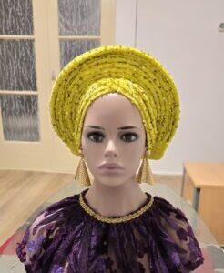 Velvet Sequence Headtie/yellow