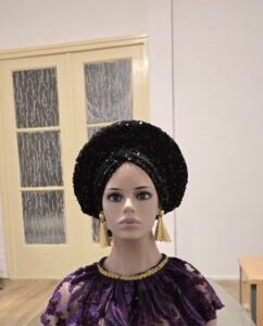 Velvet Sequence Headtie/black
